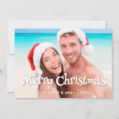 Merry Kerstmis Typografie 2 Side Design Photo Feestdagenkaart (Voorkant)