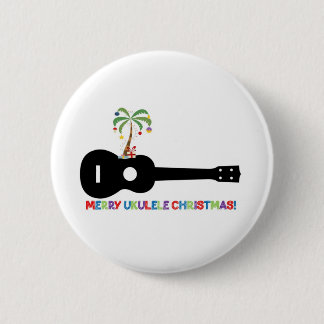 Merry Kerstmis Ukulele Ronde Button 5,7 Cm