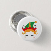 Merry Kerstmis Unicorn Elf Button (Voorkant /achterkant)