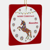 Merry Kerstmis Unicorn Glitter Personaliseren Keramisch Ornament (Rechts)