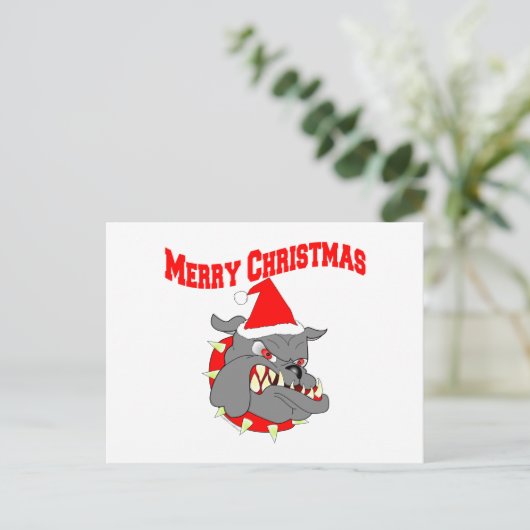 Merry Kerstmis USMC Devil Dog Feestdagenkaart (Staand voorkant)