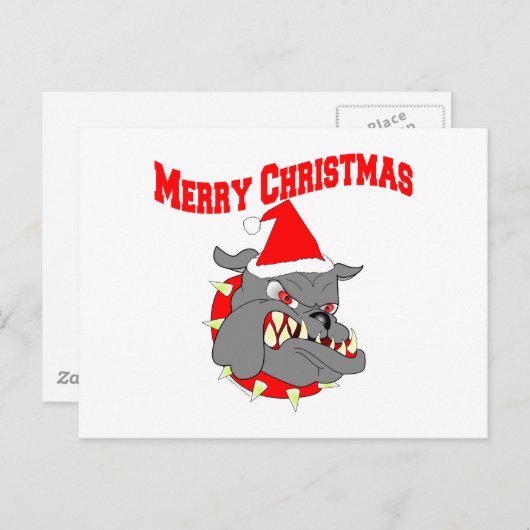 Merry Kerstmis USMC Devil Dog Feestdagenkaart (Voorkant / Achterkant)