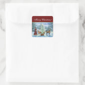 Merry Kerstmis Victoriaans Winter Scene Stickers (Tas)
