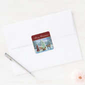 Merry Kerstmis Victoriaans Winter Scene Stickers (Envelop)