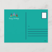 Merry Kerstmis Vintage Trees Vakantie Briefkaart (Achterkant)