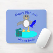 Merry Kerstmis Vissen Penguin Mousepad Muismat (Met muis)