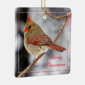 Merry Kerstmis Vrouw Northern Kardinaal Ornament (Rechts)