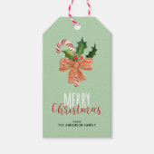 Merry Kerstmis Waterverf Candy Cane Personalized Cadeaulabel (Voorkant)