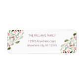 Merry kerstmis waterverf holly return address etiket (Voorkant)
