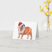 Merry Kerstmis Wenskaart Bull DOG Kaart (Gele Bloem)