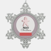Merry Kerstmis Wereldbol Gingerbrood Cookie Tin Sneeuwvlok Ornament (Voorkant)