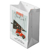 Merry Kerstmis Whimsical Car Tree (aangepast) Medium Cadeauzakje (Voorkant Gekanteld)