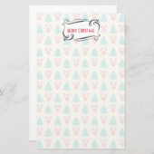 Merry Kerstmis Whimsical Retro Holiday Design Briefpapier (Voorkant / Achterkant)