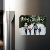 Merry Kerstmis Whimsical Script Holiday Foto Magneet