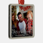 Merry Kerstmis Whimsical Sparkles Holiday Foto Metalen Ornament (Rechts)