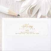 Merry Kerstmis Whimsical Typography Script Quote Etiket (Insitu)