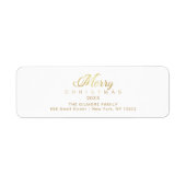 Merry Kerstmis Whimsical Typography Script Quote Etiket (Voorkant)