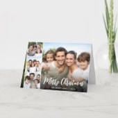 Merry Kerstmis White Script Photo Overlay Feestdagen Kaart (Voorkant)