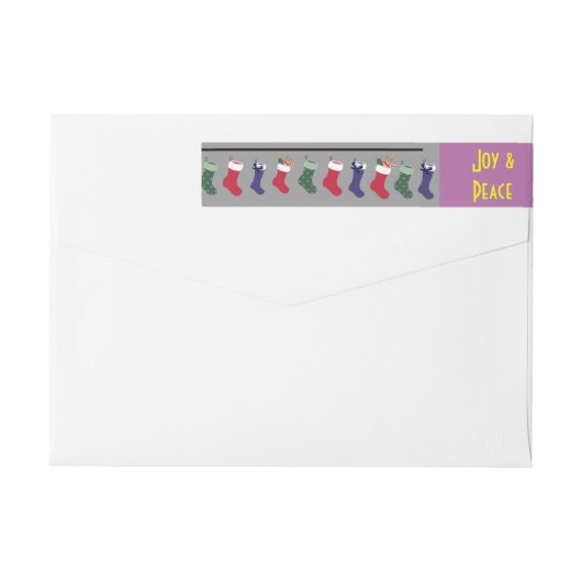 Merry Kerstmis Wraparound Return Address Label (Achterkant)