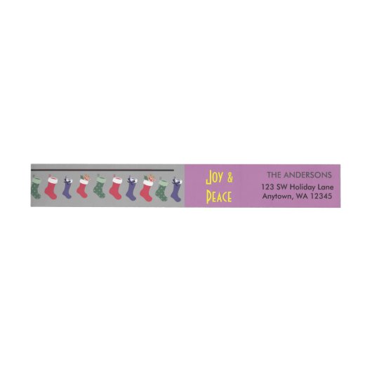 Merry Kerstmis Wraparound Return Address Label (Individueel)