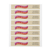 Merry Kerstmis Wraparound Return Address Label (Vel)