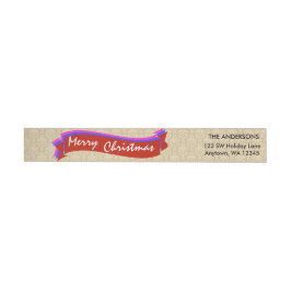 Merry Kerstmis Wraparound Return Address Label