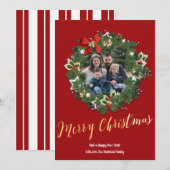 Merry Kerstmis Wreatfoto Feestdagenkaart (Voorkant / Achterkant)