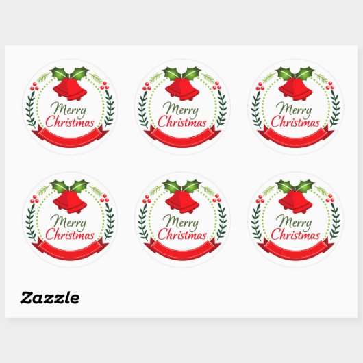 Merry Kerstmis Wreath Elements Sticker (Vel)