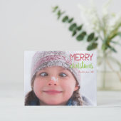 Merry Kerstmis Wreath Holiday Foto Briefkaart (Staand voorkant)