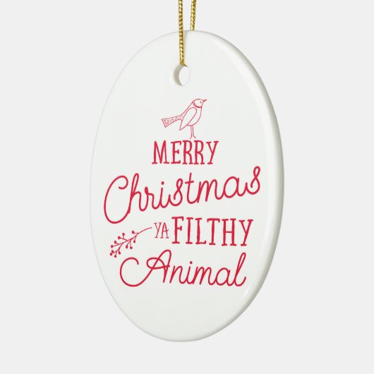 Merry Kerstmis Ya Filthy Animal Ceramic Ornament (Links)