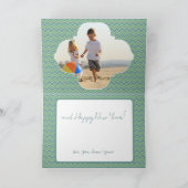 Merry Kerstmis Zig Zag Pattern Your Photo Feestdagen Kaart (Binnen)