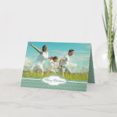 Merry Kerstmis Zig Zag Pattern Your Photo Feestdagen Kaart (Voorkant)