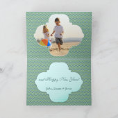 Merry Kerstmis Zig Zag Pattern Your Photo Feestdagen Kaart (Binnen)