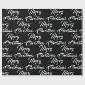 Merry Kerstmis, zwart aangepast script elegant Cadeaupapier (Vlak)