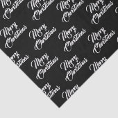Merry Kerstmis, zwart aangepast script elegant Tissuepapier (Detail)