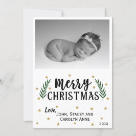 Merry KerstModern | Gold Stars-fotokaart