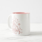 Merry KerstModern Tweekleurige Koffiemok (Voorkant links)