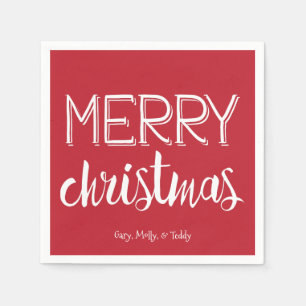 Merry Kerstmonogram Holiday Napkin Servet