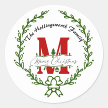 Merry Kerstmonogram Wreath