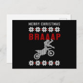 Merry Kerstmotor Motocross Ugly Christma Briefkaart (Voorkant / Achterkant)