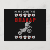 Merry Kerstmotor Motocross Ugly Christma Briefkaart (Voorkant)