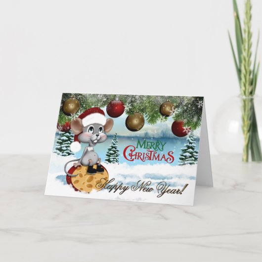 Merry Kerstmuis Feestdagen Kaart (Voorkant)