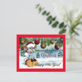 Merry Kerstmuis Feestdagenkaart (Staand voorkant)