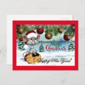 Merry Kerstmuis Feestdagenkaart (Voorkant / Achterkant)