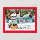 Merry Kerstmuis Feestdagenkaart (Voorkant)