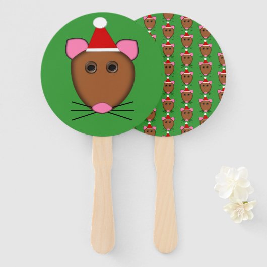 Merry Kerstmuis Handwaaier (Voorkant en achterkant)