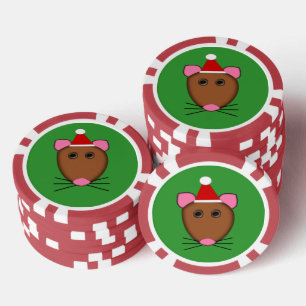 Merry Kerstmuis Poker Chips