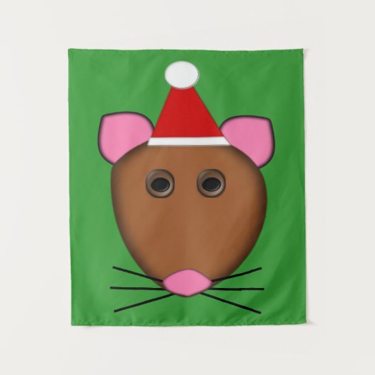 Merry Kerstmuis Wandkleed (Voorkant)