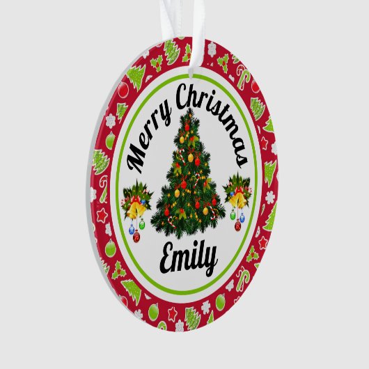 Merry kerstnaam Ornament (voorkant)