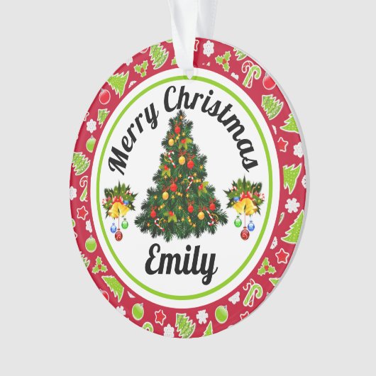 Merry kerstnaam Ornament (voorkant)